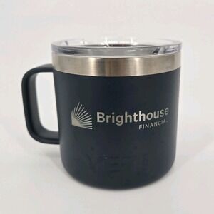 YETI Rambler 14 oz Mug Blue Brighthouse Financial Logo Stainless Steel Cup W Lid